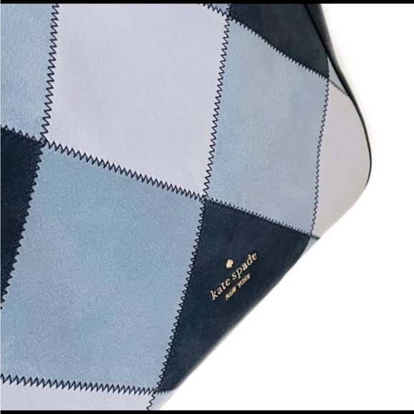 NWT Kate Spade Leila Patchwork Suede medium Triple compartment Shoulder Bag - Picture 4 of 10